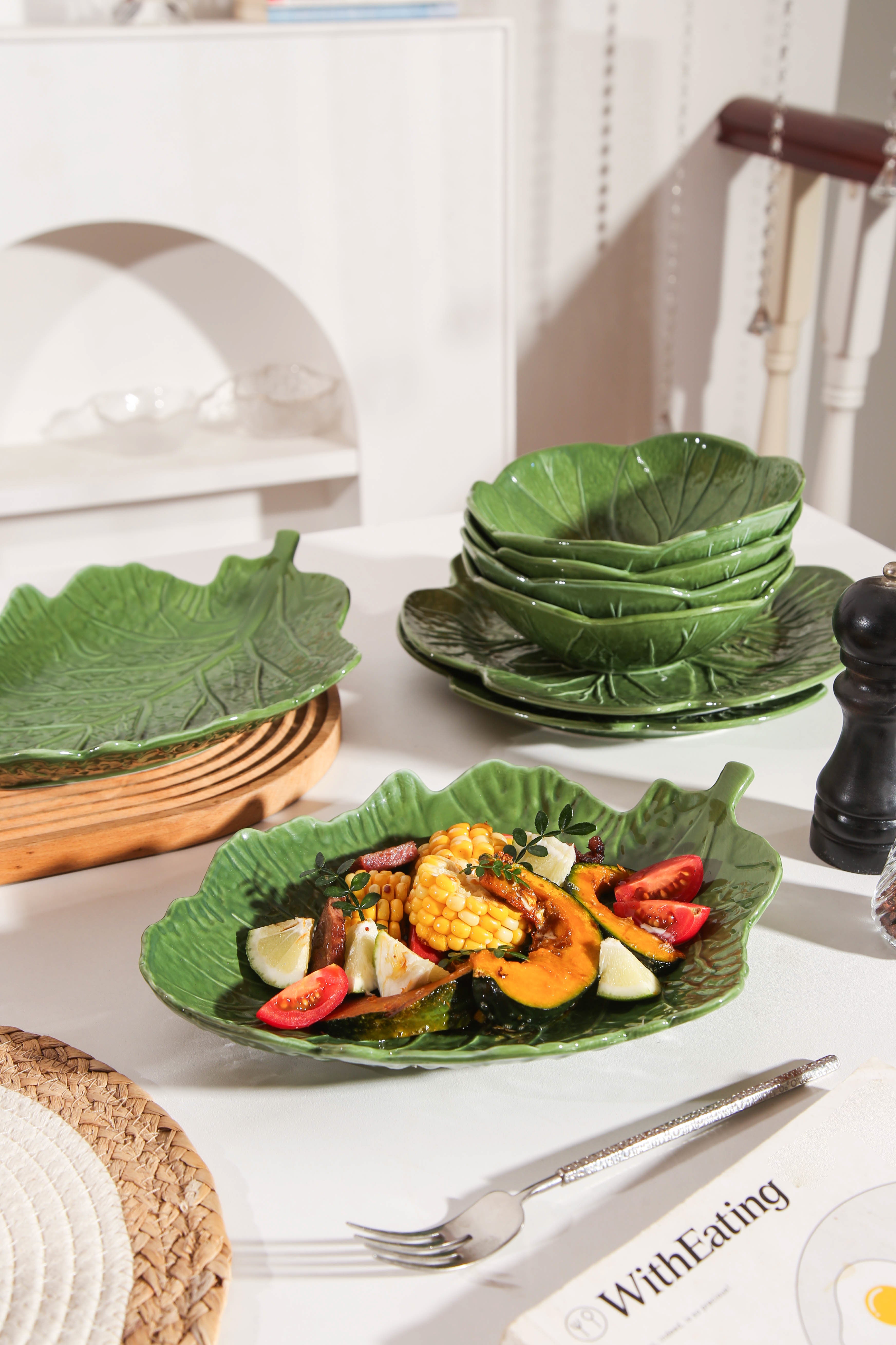 2 pcs leaf plate