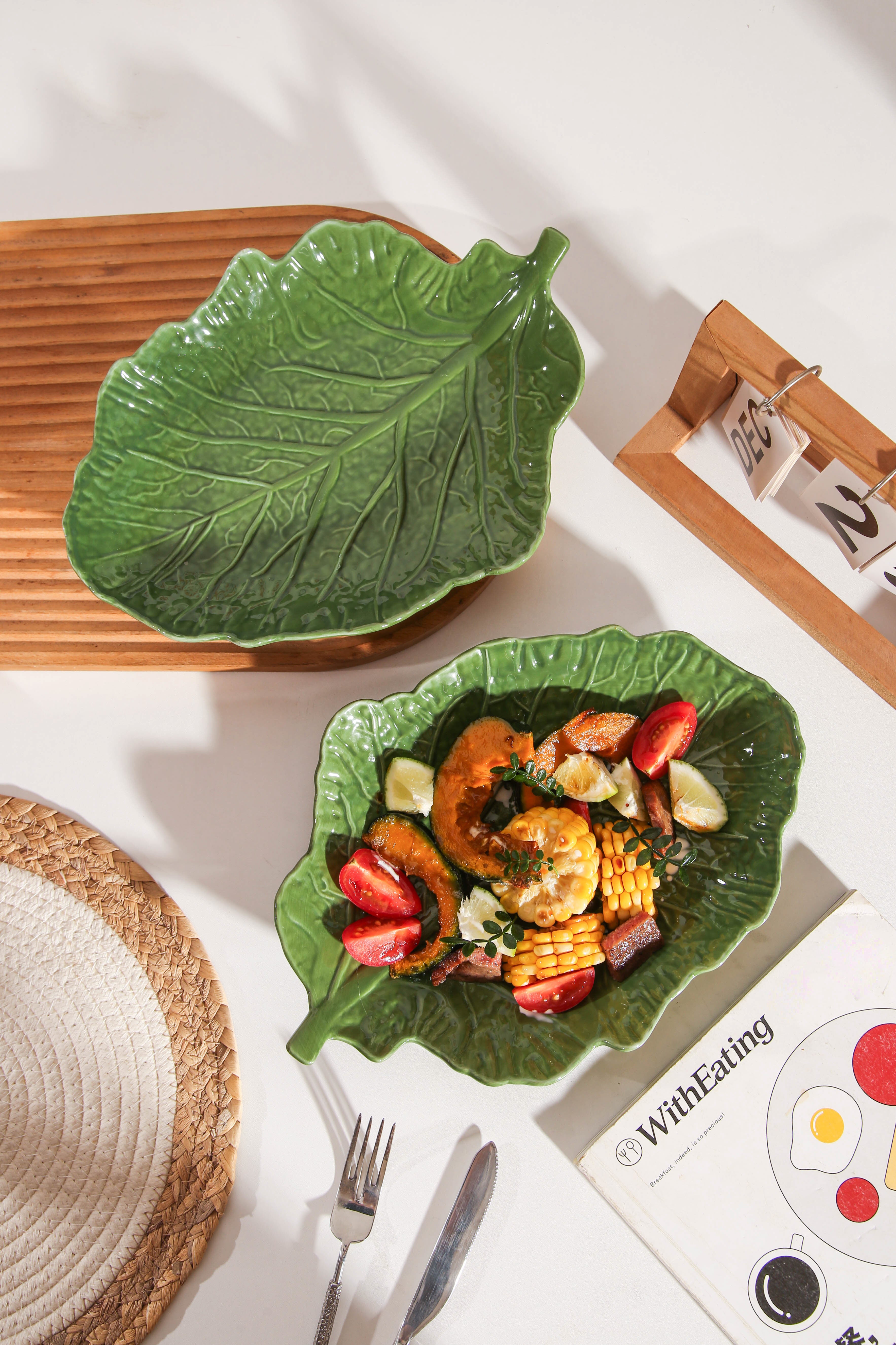 2 pcs leaf plate