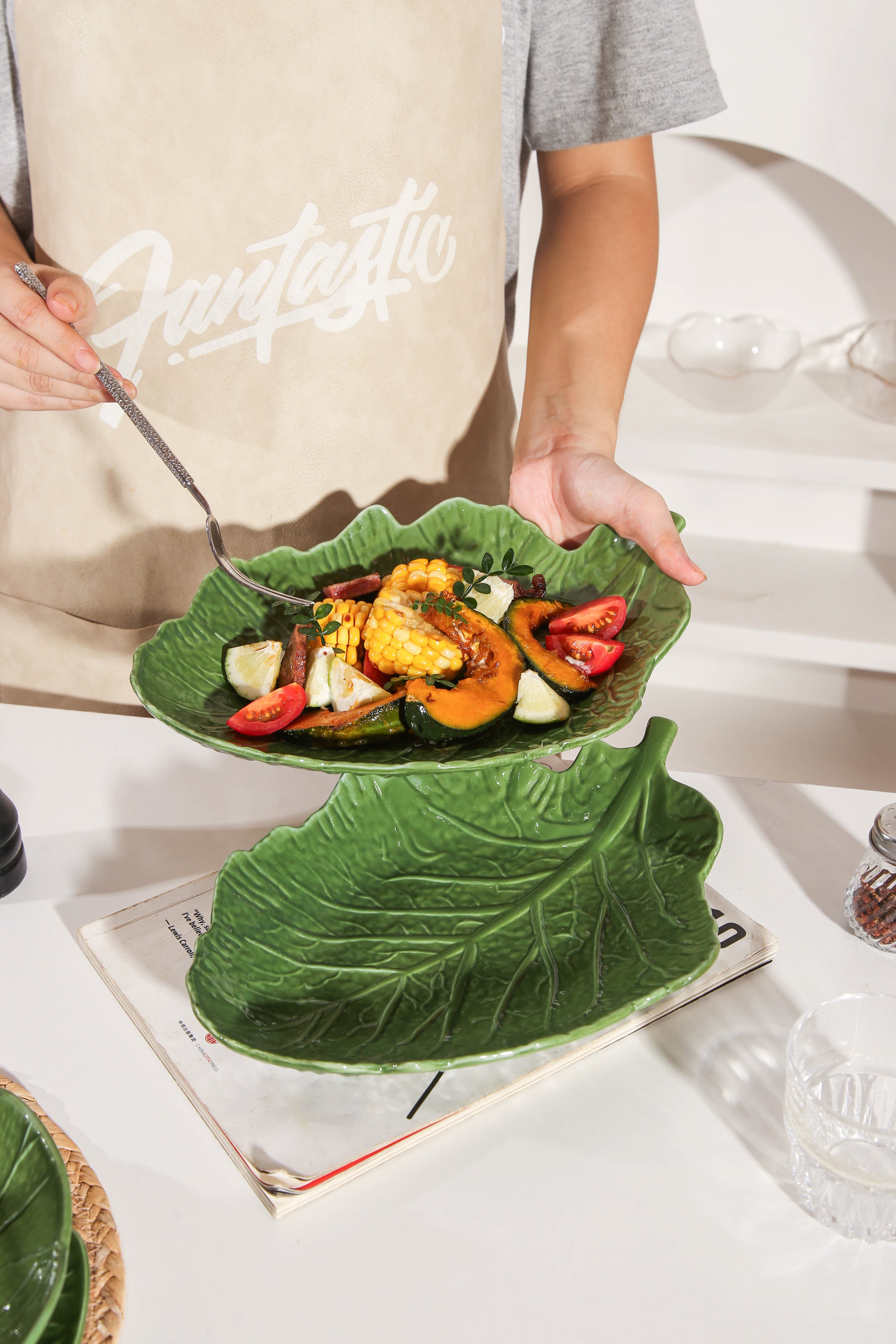 2 pcs leaf plate