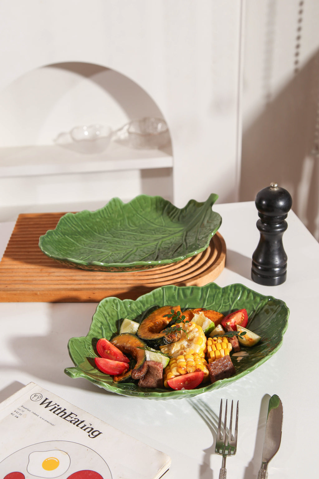 2 pcs leaf plate
