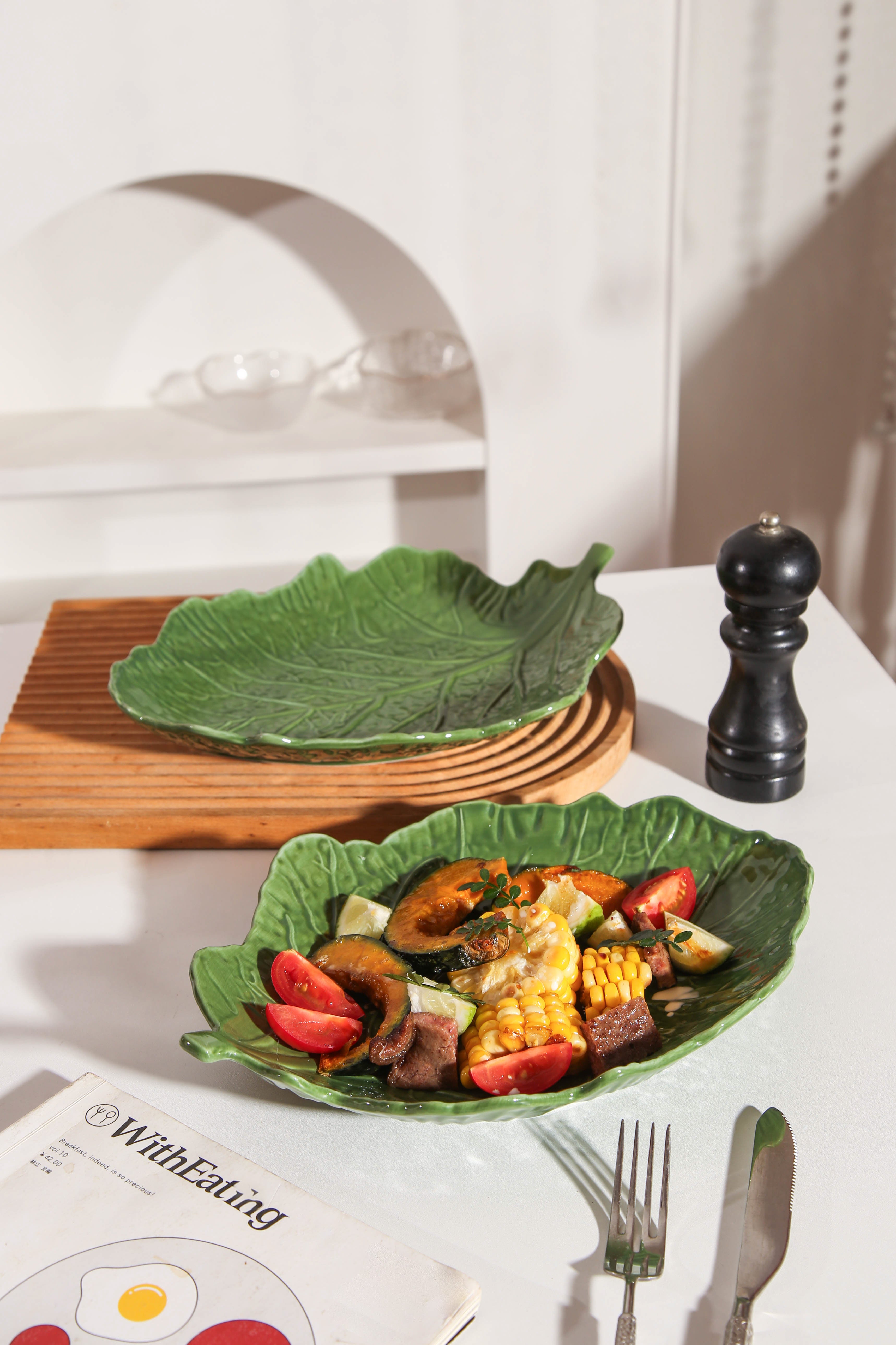 2 pcs leaf plate