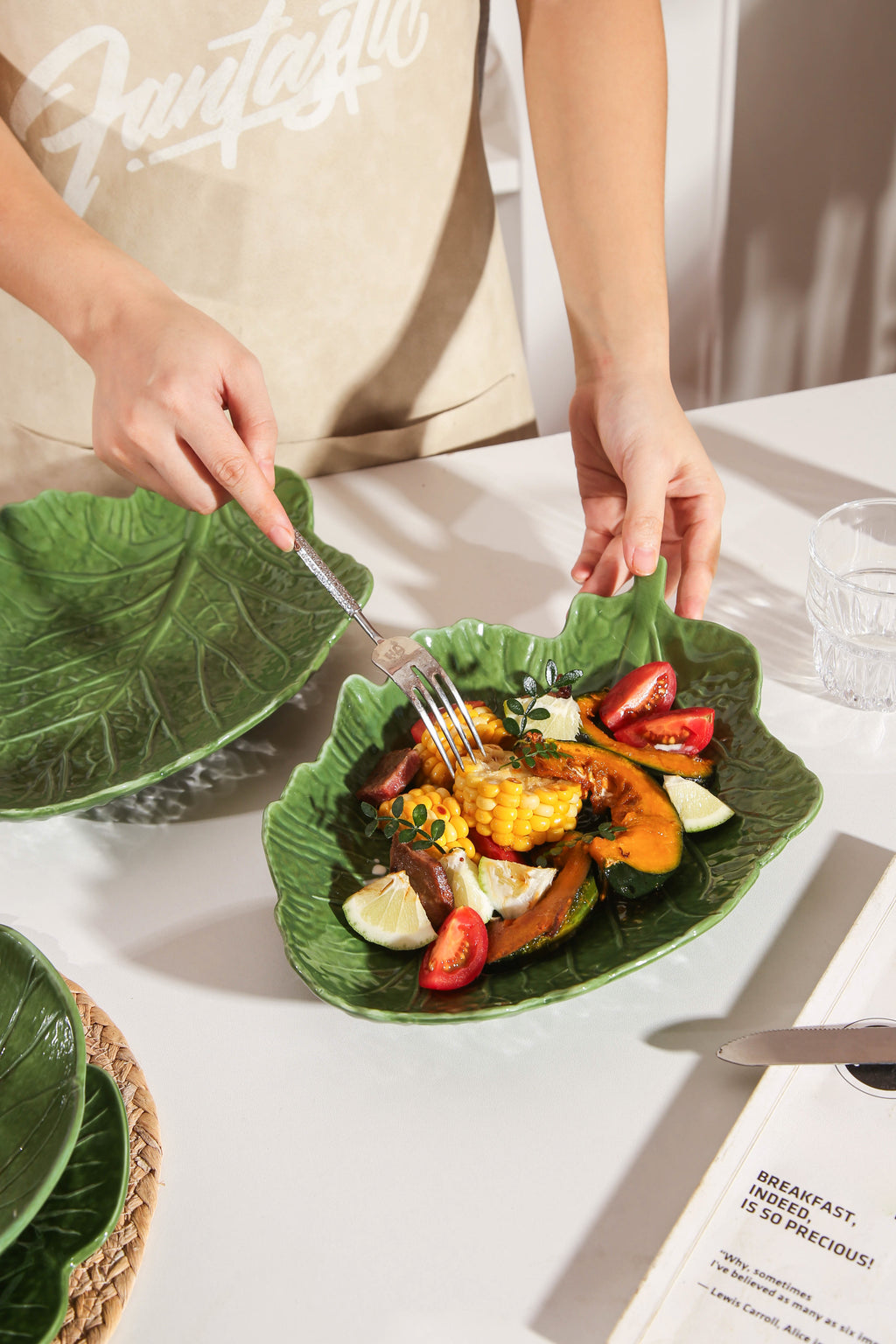 2 pcs leaf plate