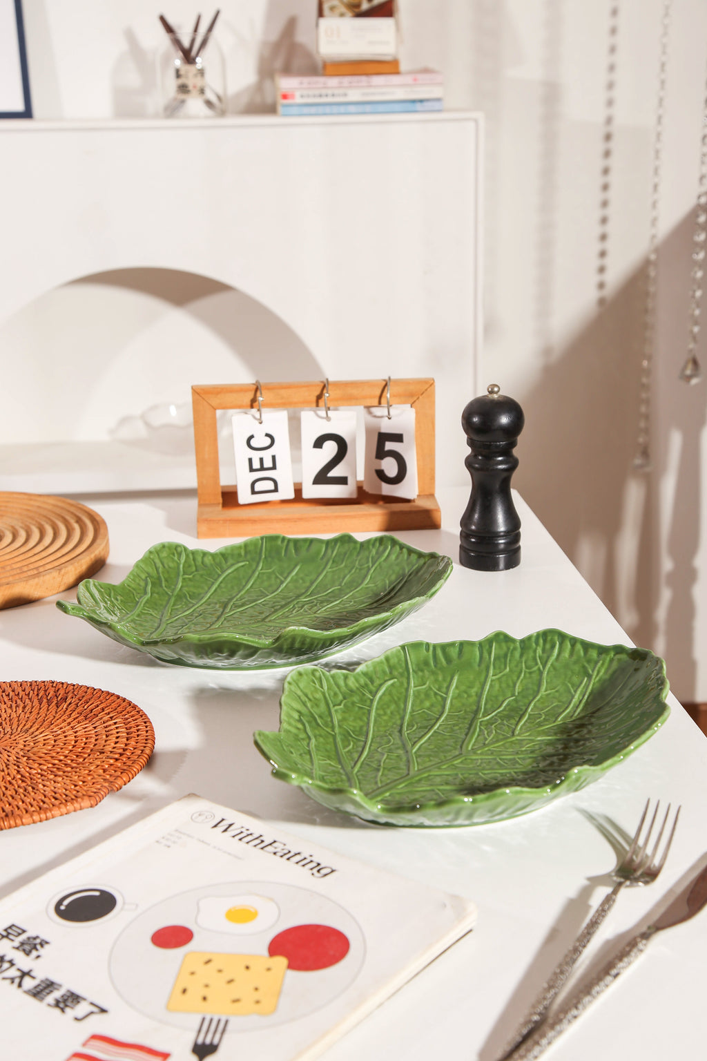 2 pcs leaf plate