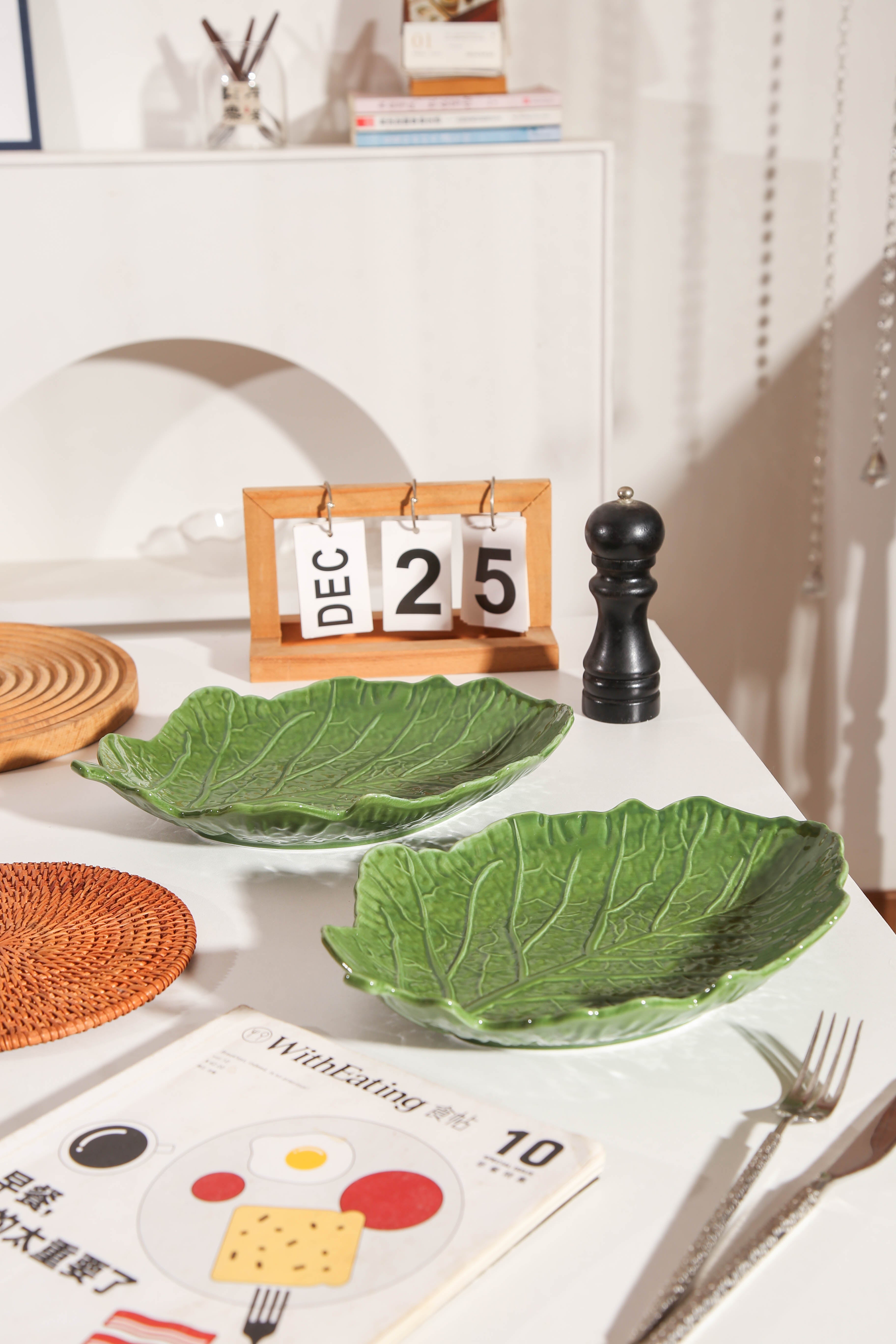 2 pcs leaf plate