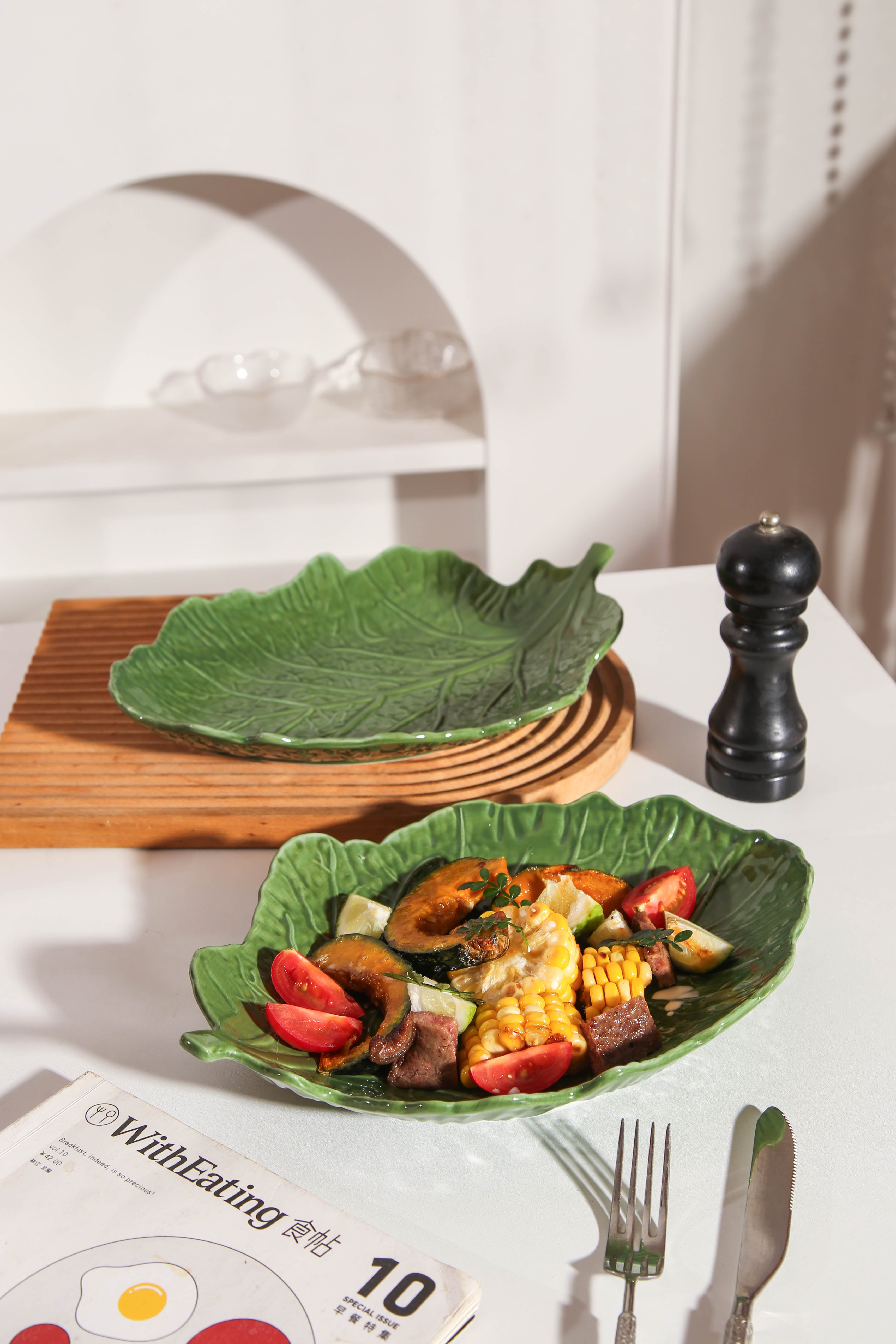 2 pcs leaf plate