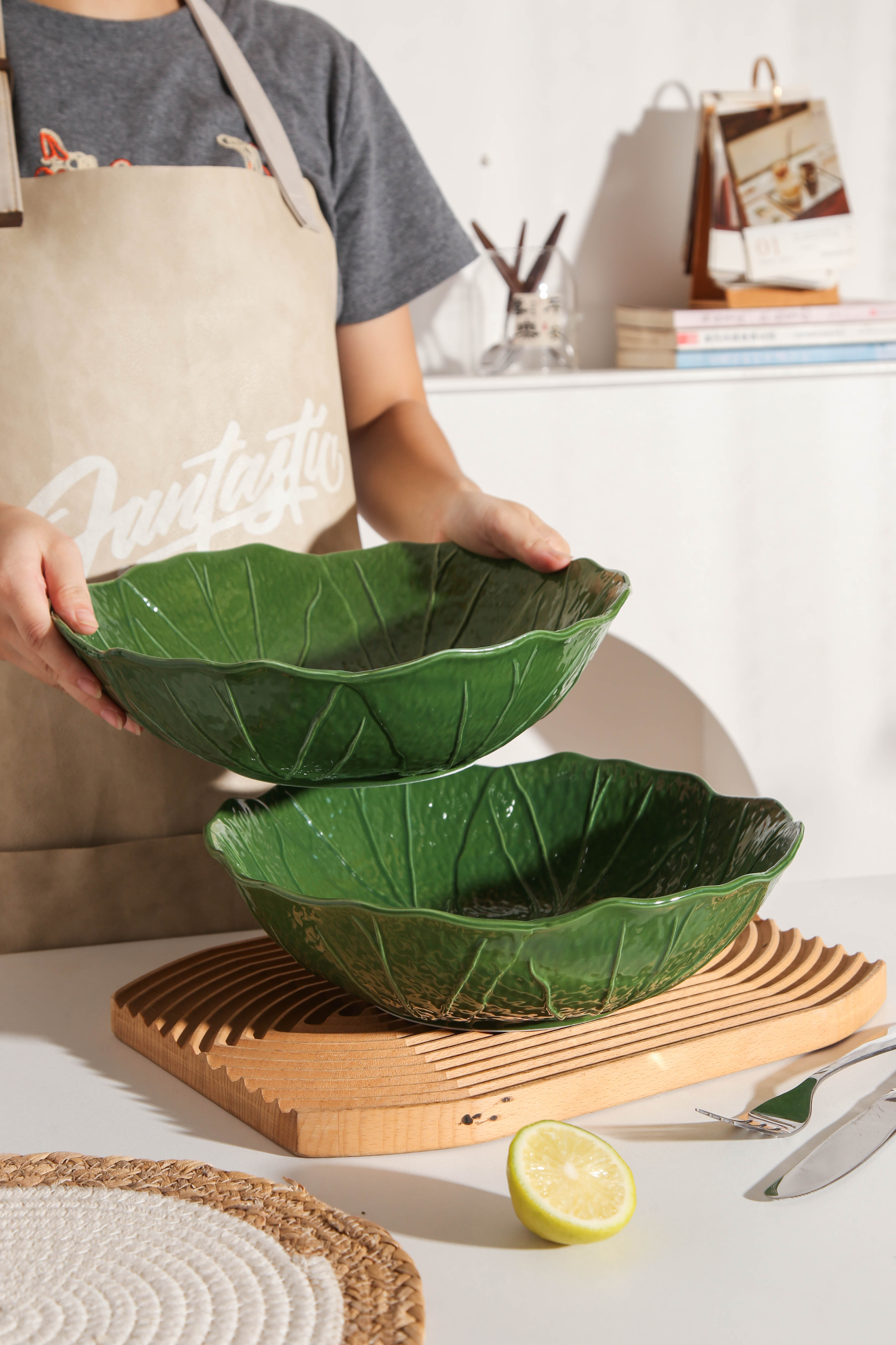 2pcs Large Salad Bowl